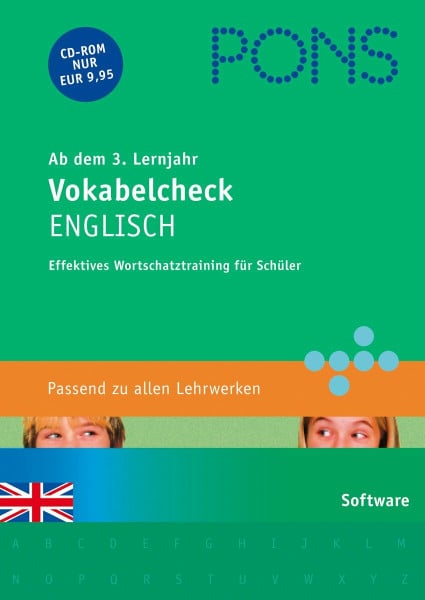 PONS Vokabelcheck Englisch: Effektives Wortschatztraining für Schüler (ab dem 3. Lernjahr): Effektives Wortschatztraining für Schüler. Für Windows NT ... Mac OS X 10.3. Passend zu allen Lehrwerken