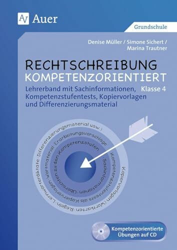 Rechtschreibung kompetenzorientiert - Klasse 4 LB: Lehrerband mit Sachinformationen, Kompetenzstufen tests, Kopiervorlagen und Differenzierungsmaterial