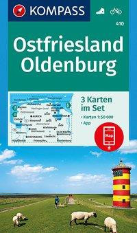 KOMPASS Wanderkarten-Set 410 Ostfriesland, Oldenburg (3 Karten) 1:50.000