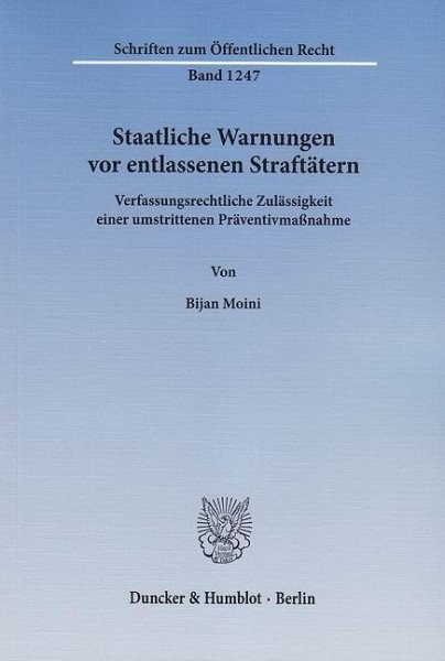 Staatliche Warnungen vor entlassenen Straftätern