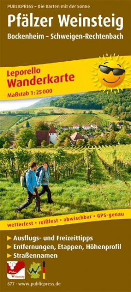 Pfälzer Weinsteig 1 : 25 000. Wanderkarte