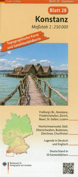 Konstanz Umgebungskarte mit Satellitenbild 1:250.000