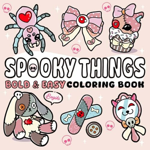 Spooky Things: Fun and Spooky Coloring Pages with Bold Designs and Adorable Creatures for Relaxation and Stress Relief