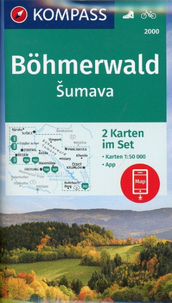 KOMPASS Wanderkarte Böhmerwald, sumava 1:50 000 LZ bis 2026