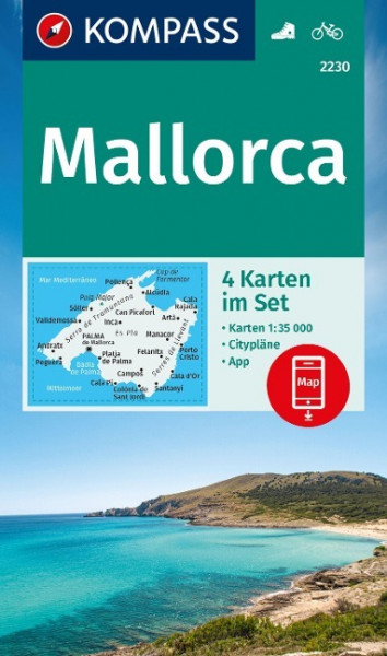 KOMPASS Wanderkarten-Set 2230 Mallorca (4 Karten) 1:35.000