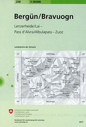 258 Bergün/Bravuogn: Lenzerheide/Lai-Pass d'Alvra/Albulapass-Zuoz (Landeskarte 1:50 000, Band 258)