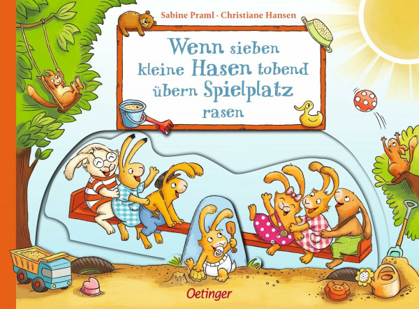 Wenn sieben kleine Hasen tobend übern Spielplatz rasen: Lustiges Mitmachbuch für Kinder ab 2 Jahren mit stabilen Schiebe- und Drehelementen (Die sieben kleinen Hasen)