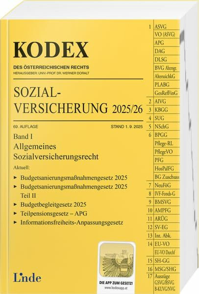 KODEX Sozialversicherung 2025/26, Band I (Kodex des Österreichischen Rechts)