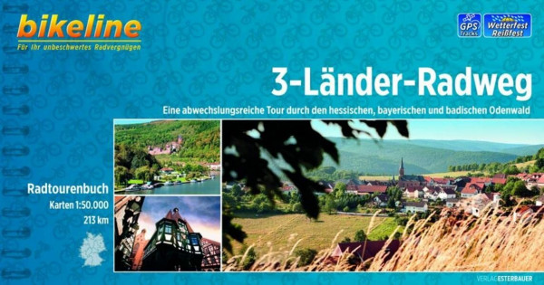 Bikeline 3-Länder Radweg (Odenwald): Eine abwechslungsreiche Tour durch den hessischen, bayerischen und badischen Odenwald 212 km. Radtourenbuch 1 : 50 000, wetterfest/reißfest, GPS-Tracks Download