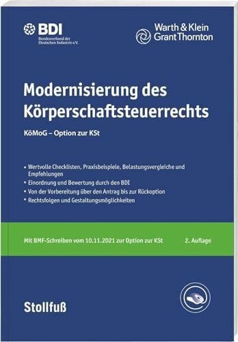 Modernisierung des Körperschaftsteuerrechts: KöMoG – Option zur KSt (Stollfuss-Ratgeber)