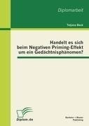 Handelt es sich beim Negativen Priming-Effekt um ein Gedächtnisphänomen?