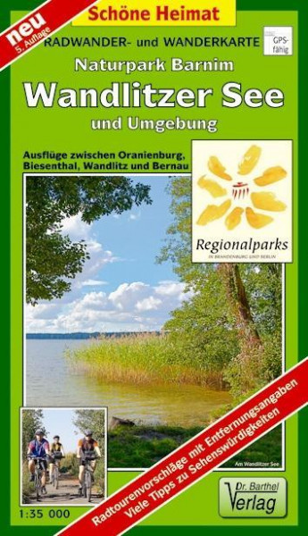 Naturpark Barnim, Wandlitzsee und Umgebung 1 : 35 000. Radwander- und Wanderkarte