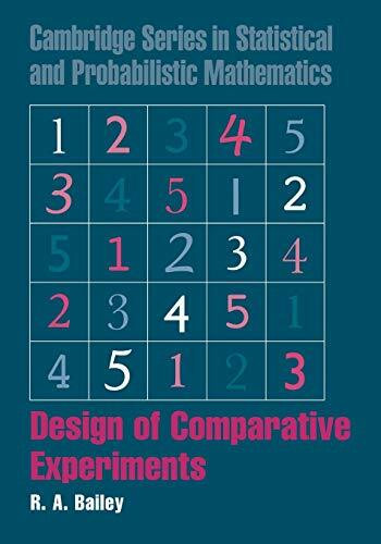Design of Comparative Experiments (Cambridge Series in Statistical and Probalistic Mathematics)