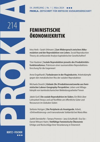 Feministische Ökonomiekritik: PROKLA 214 / 54. Jg., Heft 1, März 2024 (PROKLA. Zeitschrift für kritische Sozialwissenschaft)
