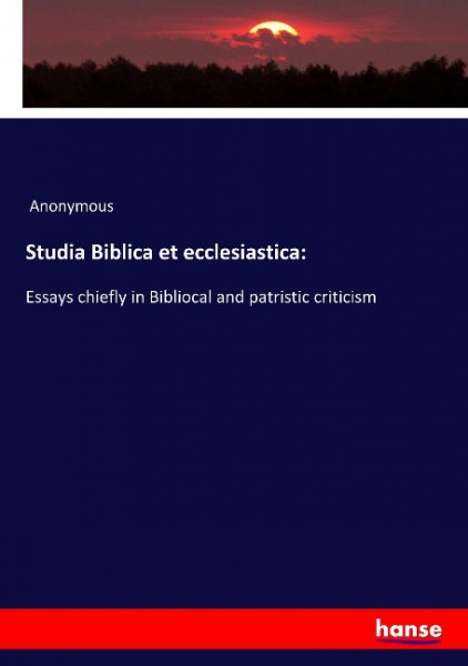 Studia Biblica et ecclesiastica: