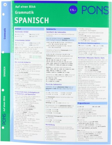 PONS Grammatik auf einen Blick Spanisch: kompakte Übersicht, Grammatikregeln nachschlagen (PONS Auf einen Blick)