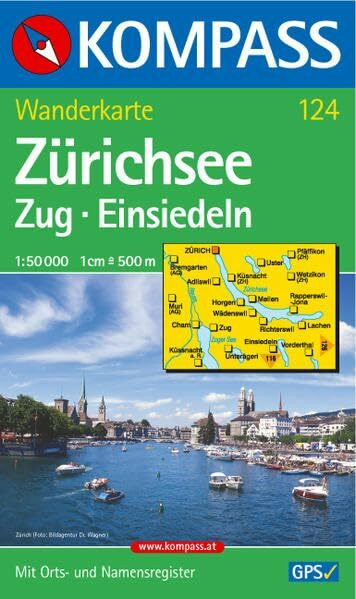 Kompass Zürichsee - Zug - Einsiedeln, Wanderkarte Mit Orts- Und Namensregister. Gps-geeignet. 1, 50000 ...