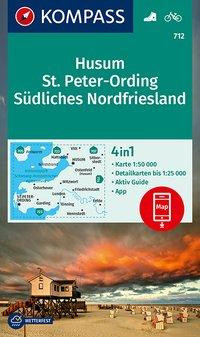 KOMPASS Wanderkarte 712 Husum, St. Peter-Ording, Südliches Nordfriesland 1:50.000