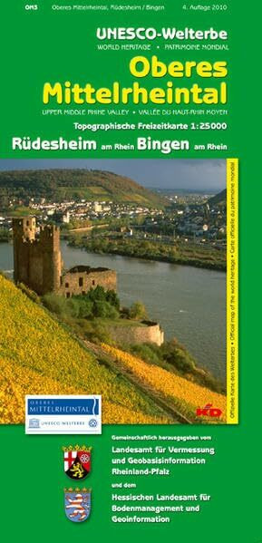 UNESCO-Welterbe - Oberes Mittelrheintal Rüdesheim am Rhein, Bingen am Rhein (WR): Topographische Karte 1:25000 mit Wander- und Radwanderwegen mit ... Rheinland-Pfalz 1:15000 /1:25000)