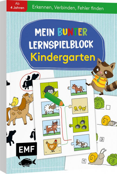 Mein bunter Lernspielblock - Kindergarten: Erkennen, Verbinden, Fehler finden