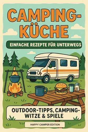 Das Camping Kochbuch - Rezepte für unterwegs: einfach und schnell inkl. Camping Tipps - Happy Camper Edition: Einfache Outdoor-Rezepte, Wohnmobil-Gadgets & clevere Tipps für dein Camping-Abenteuer