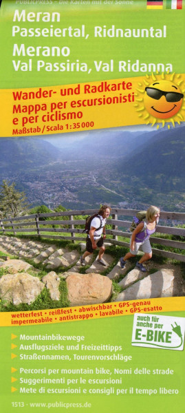 Meran, Passeiertal, Ridnauntal / Merano, Val Passiria, Val Ridanna Wander- und Radkarte 1 : 35 000