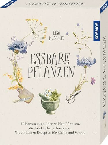 Essbare Pflanzen: 40 Karten mit all den wilden Pflanzen, die total lecker schmecken. Mit einfachen Rezepten für Küche und Vorrat. Stimmungsvolle Illustrationen im Cottage-Core-Stil.