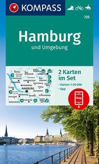 KOMPASS Wanderkarten-Set 725 Hamburg und Umgebung (2 Karten) 1:50.000