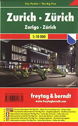Zürich, City Pocket + The Big Five: 1:10000 (freytag & berndt Stadtplan)