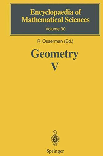 Geometry V: Minimal Surfaces (Encyclopaedia of Mathematical Sciences, 90, Band 90)