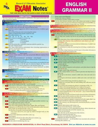 English Grammar II Exam Notes