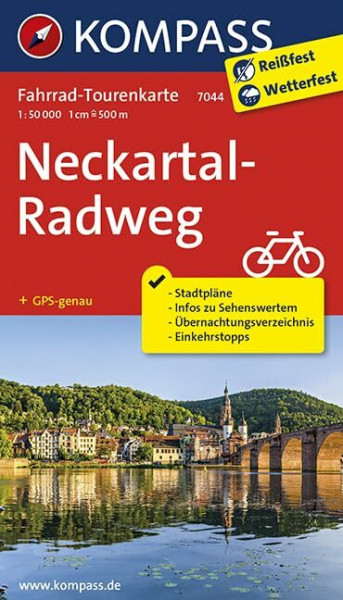 Fahrrad-Tourenkarte Neckartal-Radweg: Fahrrad-Tourenkarte. GPS-genau. 1:50000. (KOMPASS-Fahrrad-Tourenkarten, Band 7044)
