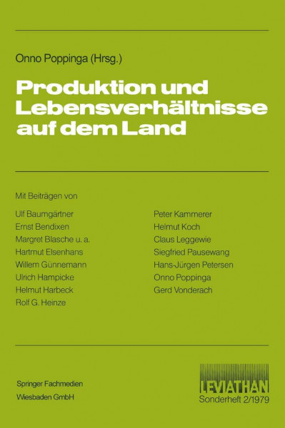 Produktion und Lebensverhaltnisse auf dem Land (Leviathan: Sonderheft) (German Edition) (Leviathan Sonderhefte, 2, Band 2)