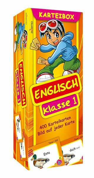 Karteibox Englisch Klasse 1: mit farbigen Karteikarten
