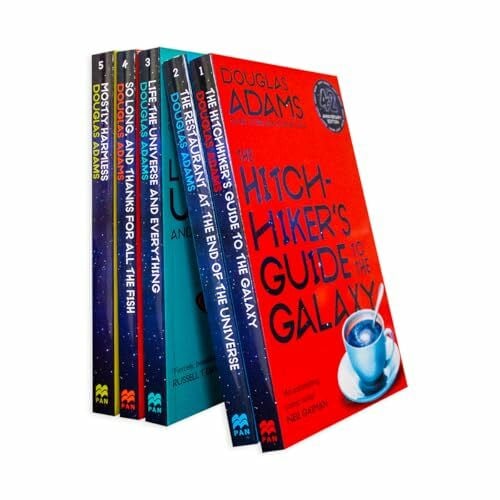The Hitchhiker Trilogy, 5 Vols.: The Hitchhiker's Guide to the Galaxy; The Restaurant at the End of the Universe; Life, the Universe and Everything; ... Mostly Harmless. Douglas Adams Picador Boxset