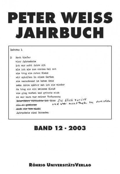 Peter Weiss Jahrbuch für Literatur, Kunst und Politik im 20. Jahrhundert
