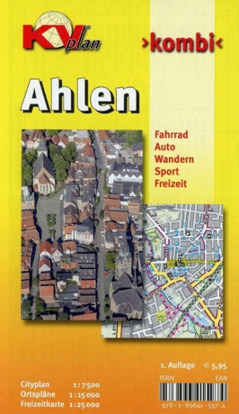 Ahlen, KVplan, Radkarte/Wanderkarte/Stadtplan, 1:25.000 / 1:15.000 / 1:7.500