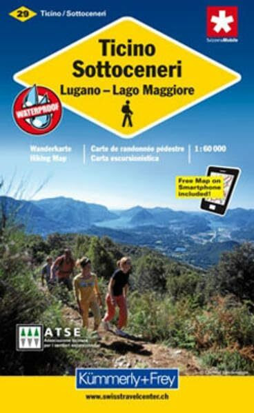 Tessin Sottoceneri, Lugano, Lago Maggiore: Nr. 29 Wanderkarte. 1:60000, waterproof, Freemap on Smartphone included (Kümmerly+Frey Wanderkarte 1:60.000, Band 29)