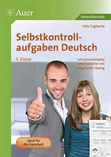 Selbstkontrollaufgaben Deutsch Klasse 5: Lehrplanrelevante Arbeitsblätter mit integrierter Lösung