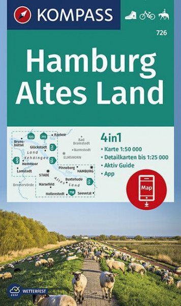 KOMPASS Wanderkarte Hamburg, Altes Land 1:50 000