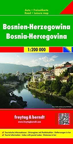 Bosnien-Herzegowina: Maßstab 1:200.000: Auto + Freizeikarte. Touristische Informationen, Ortsregister mit Postleitzahlen, Entfernungen in km (freytag & berndt Auto + Freizeitkarten)