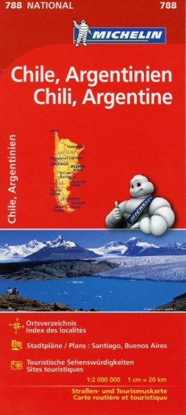 Michelin Nationalkarte Chile, Argentinien / Chili, Argentine 1 : 2 000 000