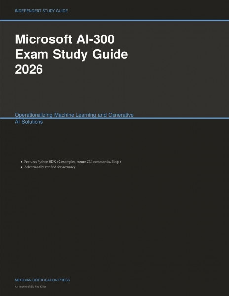 Microsoft AI-300 Exam Study Guide 2026: Operationalizing Machine Learning and Generative AI Solutions (Meridian Certification Press Study Guides)