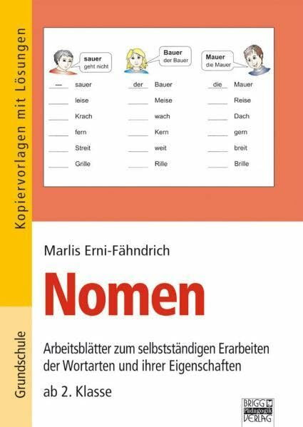 Nomen: Arbeitsblätter zum selbstständigen Erarbeiten der Wortarten und ihrer Eigenschaften - ab 2. Klasse