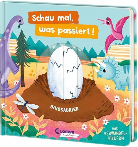 Schau mal, was passiert! Dinosaurier: Pappbilderbuch mit vielen Spielelementen ab 18 Monaten - Übt den Zusammenhang von Ursache und Wirkung - Mit Verwandelbildern