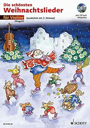 Die schönsten Weihnachtslieder, Notenausg. m. Audio-CDs, Für Violine, m. Audio-CD: sehr leicht bearbeitet. 1-2 Violinen.