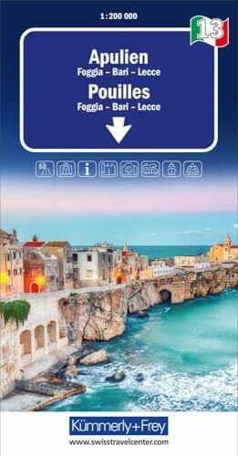 Kümmerly+Frey Regional-Strassenkarte 13 Apulien 1:200.000: Mit Foggia, Bari und Lecce. Inkl. Stadtpläne, Ortsverzeichnis und Reiseinformationen