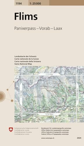 1194 Flims: Panixerpass - Vorab - Laax (Landeskarte 1:25 000, Band 1194)