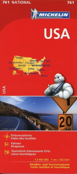 Michelin Nationalkarte USA 1 : 3 450 000