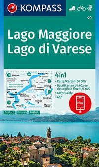 KOMPASS Wanderkarte 90 Lago Maggiore, Lago di Varese 1:50.000